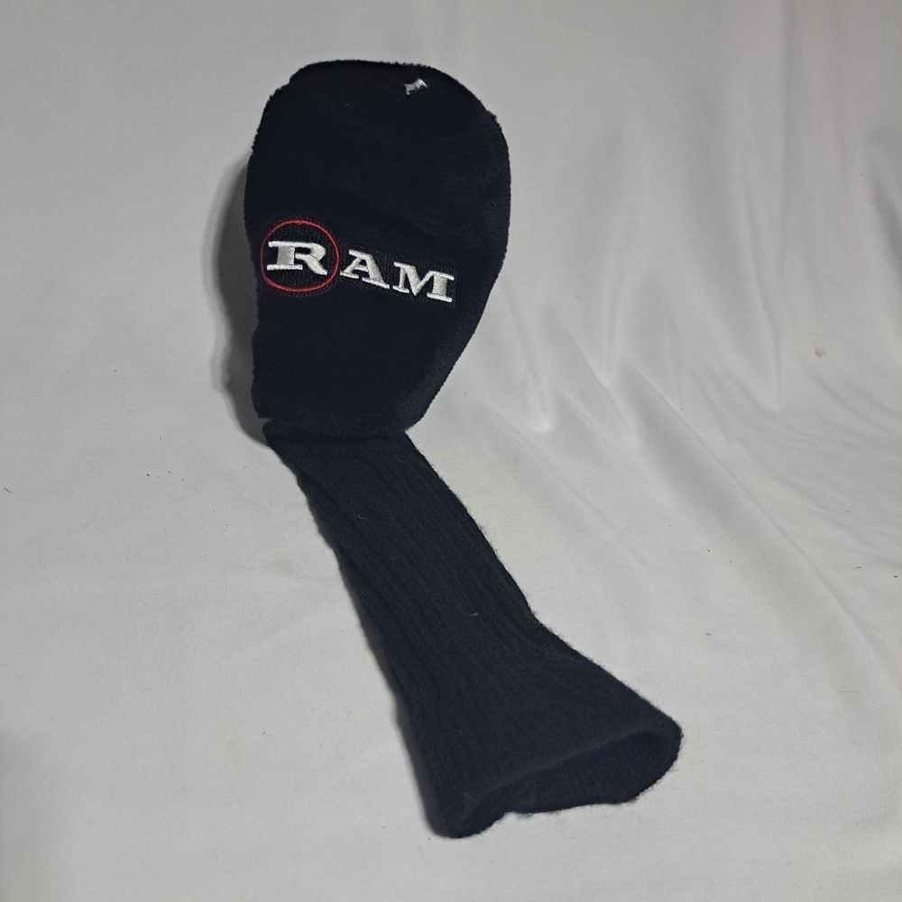 Ram 3 -Wood Headcover, Black, Fuzzy,‎ Long Neck Sock
